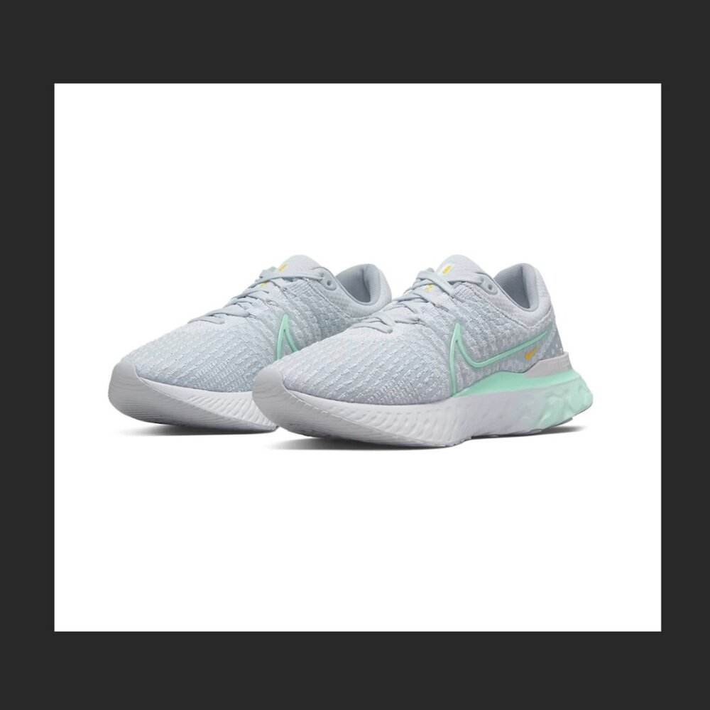 EUC NIKE REACT INFINITY FLYKNIT SHOES--GREY GREEN--WOMENS SIZE 8--WORN ONCE